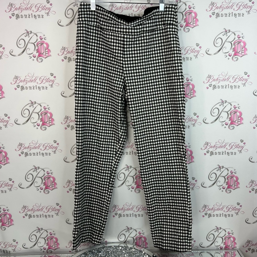S.c & co pants gingham plaid checkers Stylish Black and White Checkered Pants